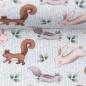 Preview: Sweatstoff Baby Woods Swafing—Hasen und Eichhörnchen auf Mint