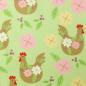 Preview: Baumwollwebware HAPPY EASTER - Hühner auf grün