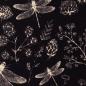 Preview: French Terry TOMKE Libellen und Blumen auf dunkelblau, Swafing