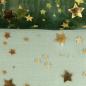 Preview: Foliendruck-Organza JUSSI Swafing mit goldenen Sternen grün