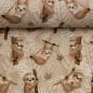 Preview: Baumwolljersey Swafing - Lazy Jungle by Mrs. Mint grau - Kombistoff Faultier