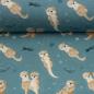 Preview: Baumwolljersey Swafing - Splish Splash by Mrs. Mint grau - Kombistoff Otter