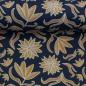 Preview: Dekostoff Swafing Retro Flowers by Emjo dunkelblau,Senf