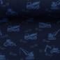 Preview: Baumwolljersey BAUSTELLE  Swafing - BLAU