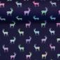 Preview: Baumwollstoff JOYFUL CHRISTMAS Rentiere Regenbogen auf blau
