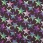 Preview: Softshell bunte Sterne auf Aubergine/violett