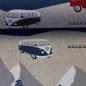 Preview: Dekostoff Volkswagen Leinenoptik, VW-Bus Berge