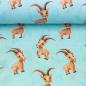 Preview: Baumwolljersey Swafing ALPENLIEBE by Mrs mint Design Steinböcke