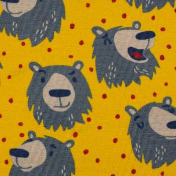 Baumwolljersey Furry Faces by Käselotti-Bären auf gelb