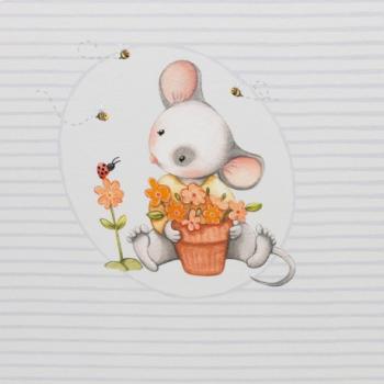 Spring Joy - Maus by Birgit Boley Panel grau