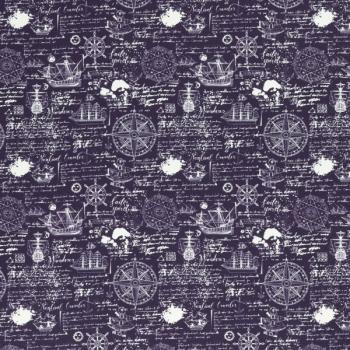 Dekostoff, Canvas RINTELN - Maritim, Kompass, Schiff