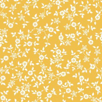 Baumwollwebware Verena Blumen - gelb