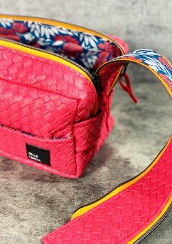 Kunstleder Beatrice - Flechtoptik Pink