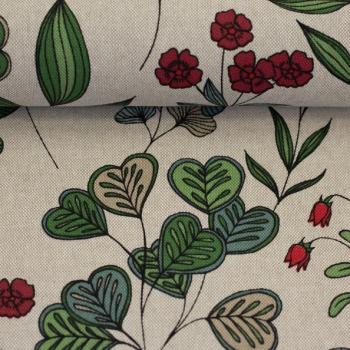 Dekostoff Linde - Blumen
