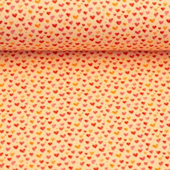 Baumwolljersey JONA Swafing - Herzen apricot