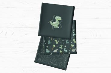 Jersey Panel - Little Legend by Mrs. Mint grau - Kombistoff bunte Dinos