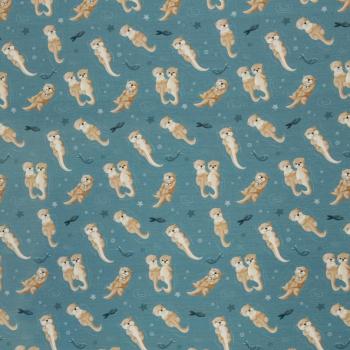 Baumwolljersey Swafing - Splish Splash by Mrs. Mint grau - Kombistoff Otter