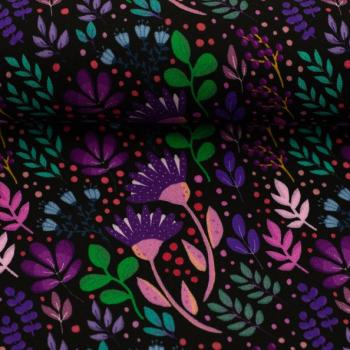 Viskosewebware In Full Bloom by Emjo Design - schwarz