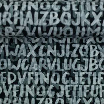 Baumwolljersey ELIAS Swafing, Buchstaben grau