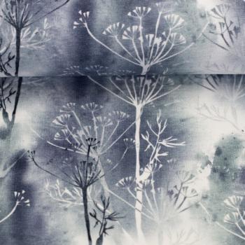 French Terry Swafing Esther blau Blumen
