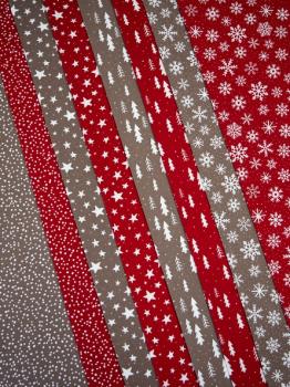 Canvas  Wiebke Swafing - Schneeflocken rot