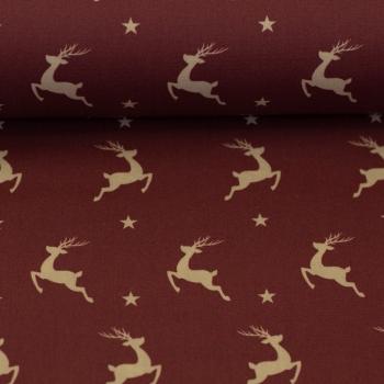 Baumwollstoff BJÖRN Swafing Rentiere Bordeaux