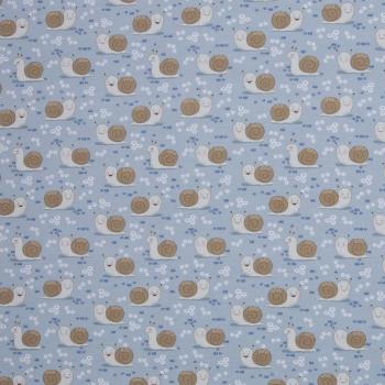 Baumwolljersey Kids by JaTiJu Swafing - Schnecken hellblau
