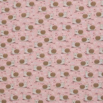 Baumwolljersey Kids by JaTiJu Swafing - Schnecken rosa