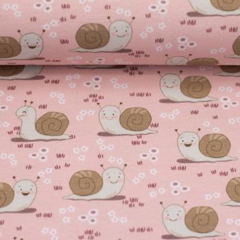 Baumwolljersey Kids by JaTiJu Swafing - Schnecken rosa