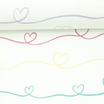 Baumwolljersey „Scribble Hearts“ – weiß — Swafing by Mrs. Mint