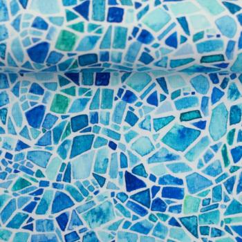 Baumwolljersey Swafing THEO Mosaik blau