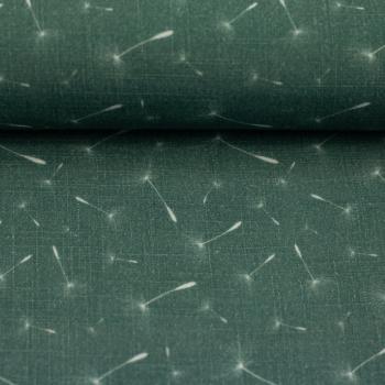 Double Slub Musselin Swafing ADELE Smaragd Pusteblumen