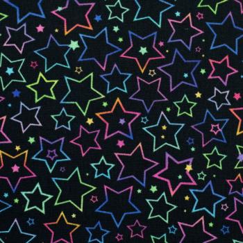 Baumwollstoff TIM Sterne neon