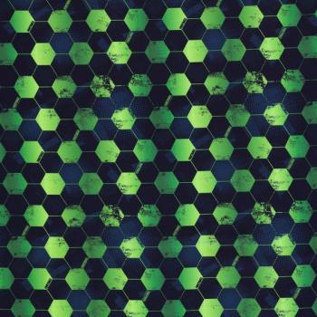 Baumwollstoff Fussball schwarz-grün