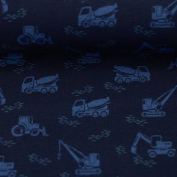 Baumwolljersey BAUSTELLE  Swafing - BLAU