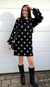 Jacquard-Jersey Emily SWAFING - Punkte auf schwarz