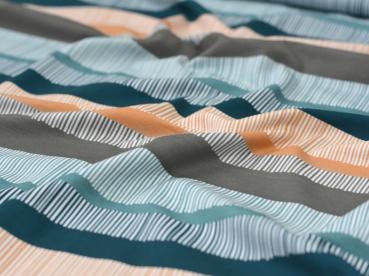 Baumwolljersey Swafing Cozy Stripes by lycklig design petrol