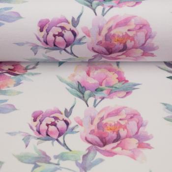 Modal-French Terry Swafing KIRA weiß Pastellblumen