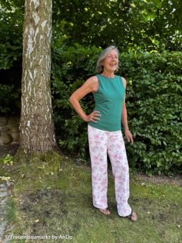 Modal-French Terry Swafing KIRA weiß Pastellblumen