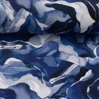 French Terry Swafing JUDITH Blau-weiß