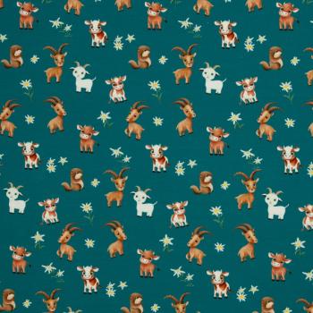 Baumwolljersey Swafing ALPENLIEBE by Mrs mint design - Bergtiere