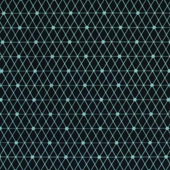 Baumwollstoff Hitech Dreiecke mit Punkten mint auf schwarz