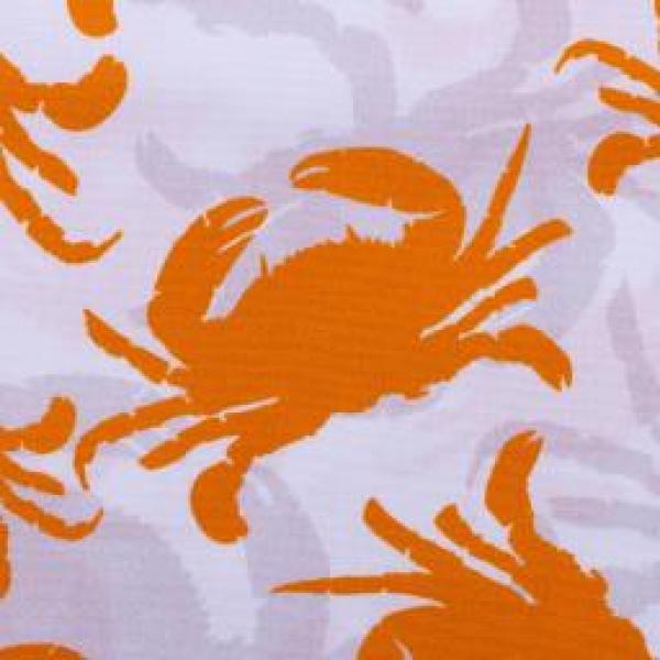Crab Mates by jolijou, Baumwolle Webware, Krabben orange