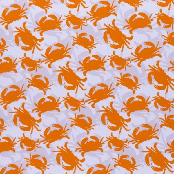 Crab Mates by jolijou, Baumwolle Webware, Krabben orange