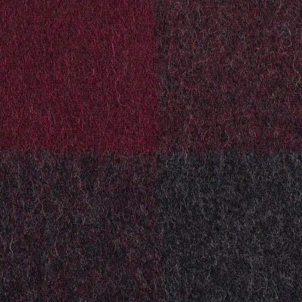 Flanell Tweed LUIGI - Karo - bordeaux  *Made in Italy *- SWAFING