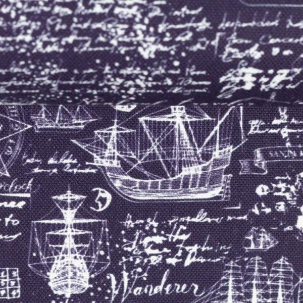 Dekostoff, Canvas RINTELN - Maritim, Kompass, Schiff
