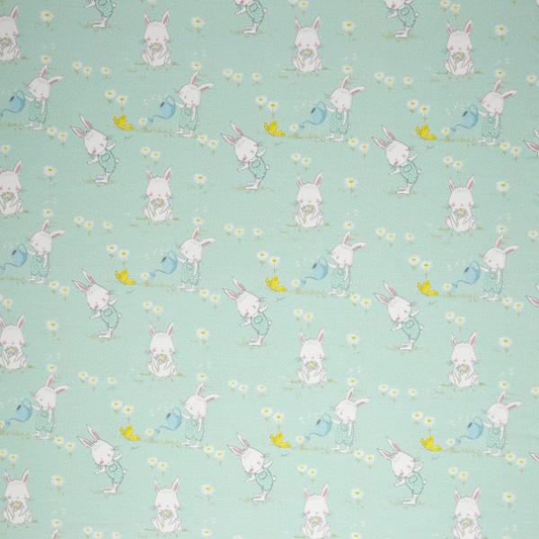 Baumwolljersey Moppi Rabbit by Christiane Zielinski, Hasen mint