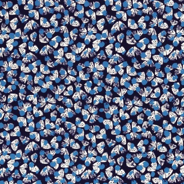 Viskosejersey SELINA- Swafing - Blüten auf blau