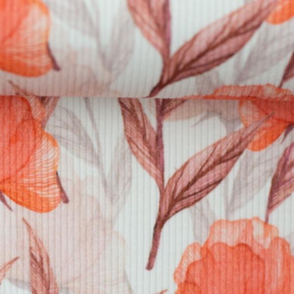 Rippjersey Marie Swafing Blumen apricot