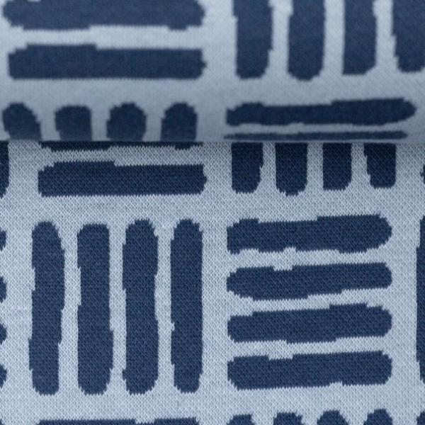 Jacquardjersey Swafing - Marvelous Strokes by lycklig design Blau